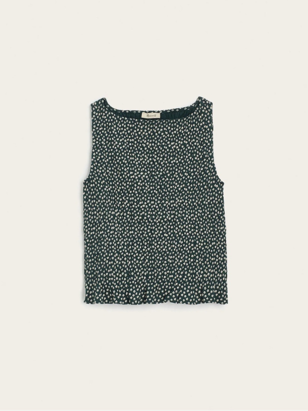 Madewell Smocked Boatneck Sleeveless Top